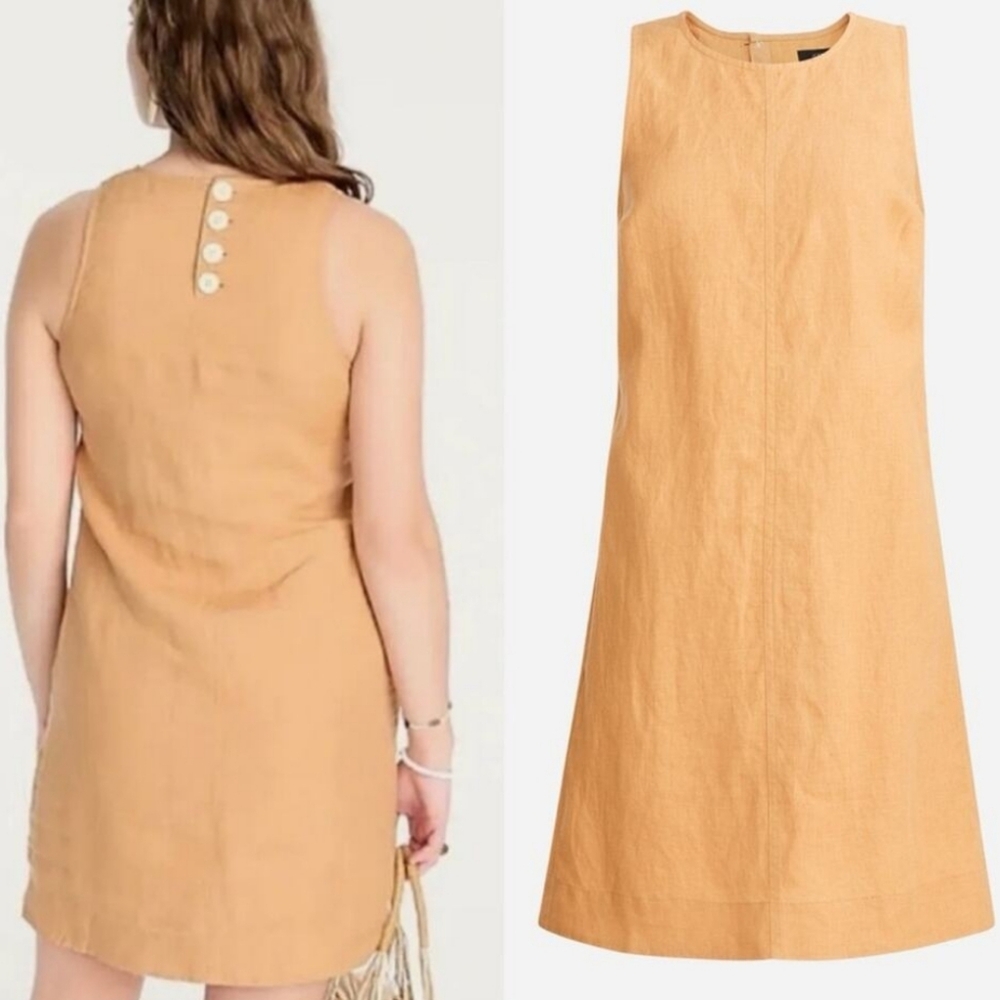 J Crew Linen Coastal Lagenlook Shift Dress